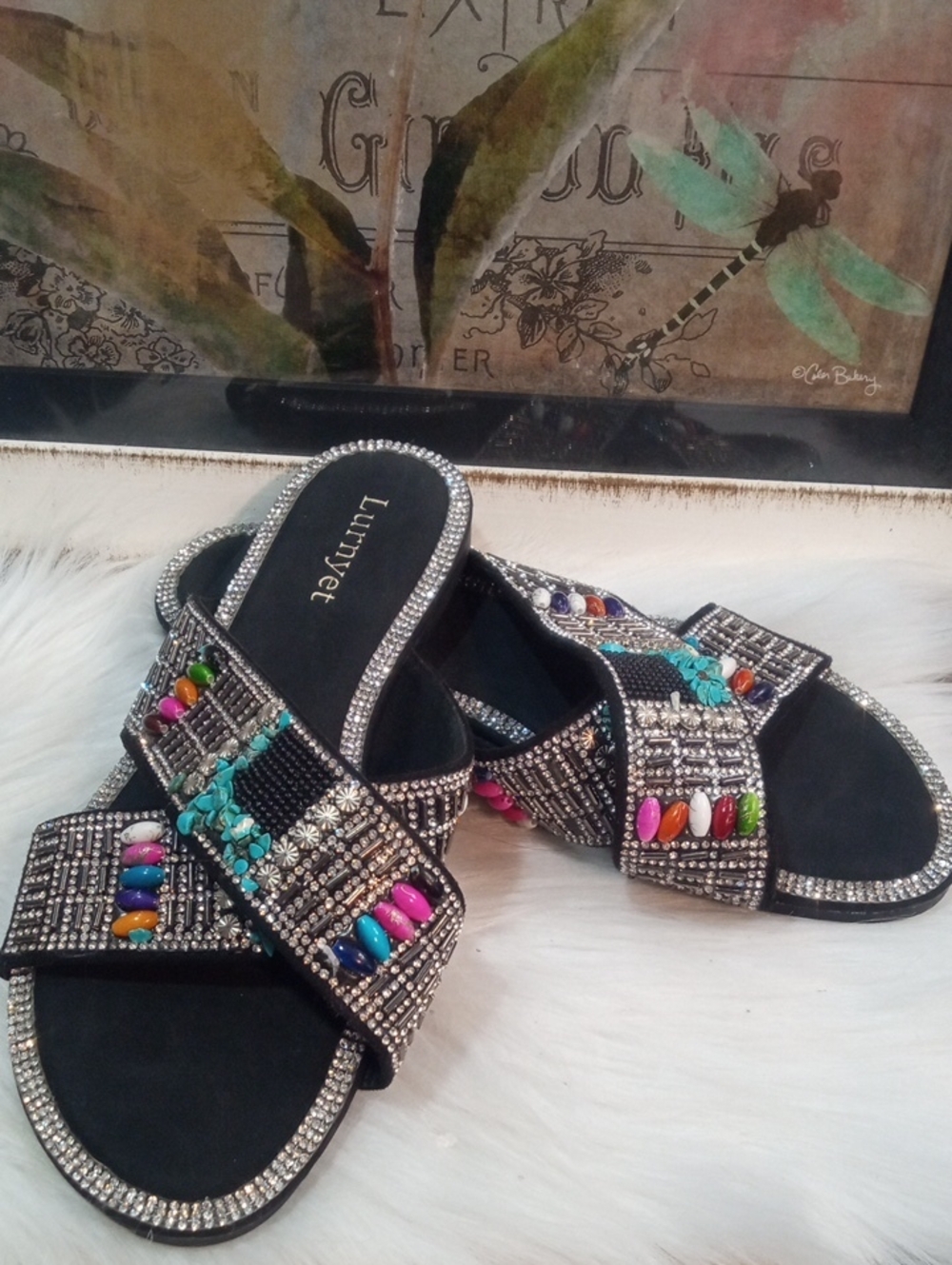 LURNYET BEDAZZLED SANDALS